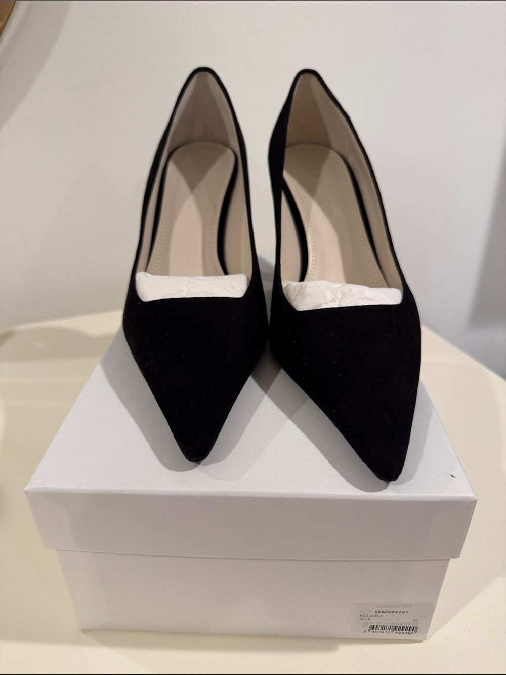 Sandro Black Pointed Suede Pumps